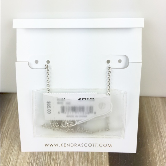 Kendra Scott Elisa platinum drusy silver necklace - Picture 2 of 3